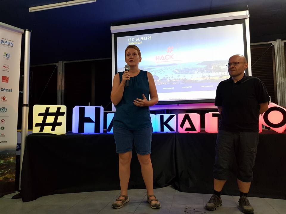 La présentation du projet Oleti lors de la soirée de lancement du Hackathon